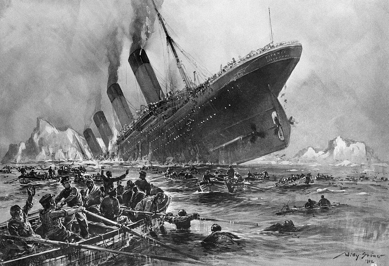 RMS Titanic departing Southampton on 10 April 1912