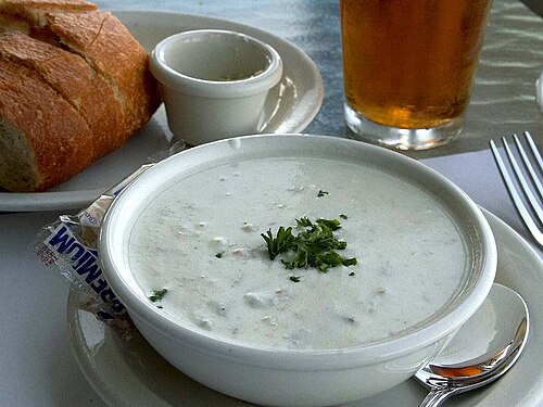 New England clam chowder from United States