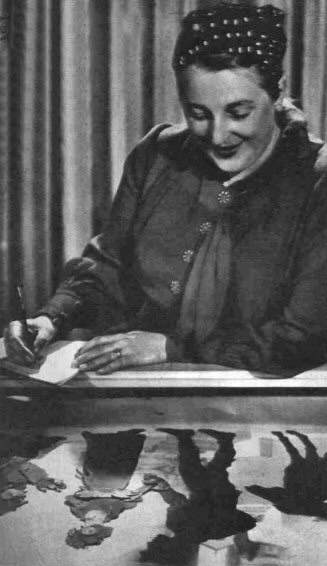 The German silhouette animator Lotte Reiniger at work.