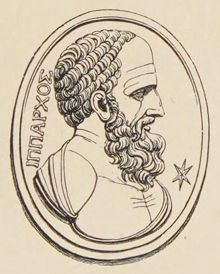 Classical depiction of the Greek astronomer Hipparchus observing the sky.