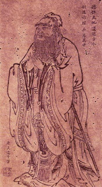 Traditional Chinese portrait of the philosopher Confucius