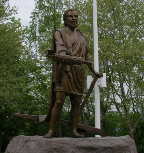 Statue of Cincinnatus returning to his plough after resigning the dictatorship.