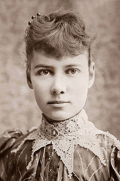 Portrait of Nellie Bly, pioneer of undercover investigative journalism.