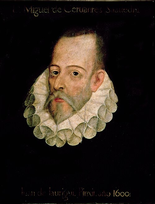 Portrait traditionally identified as Miguel de Cervantes, author of Don Quixote.