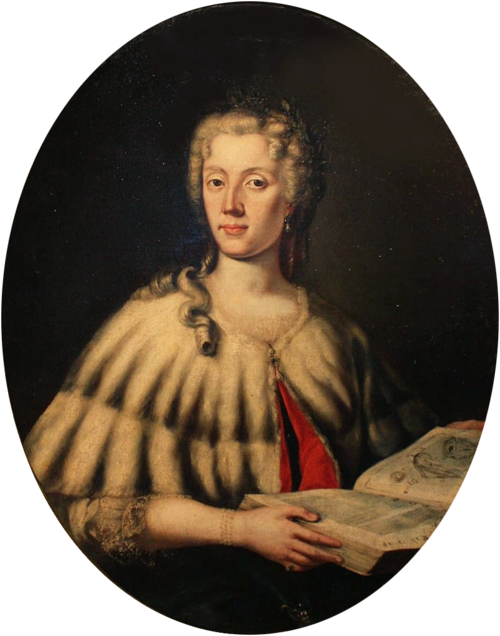Retrato de Laura Bassi, la primera mujer catedrática asalariada de universidad.
