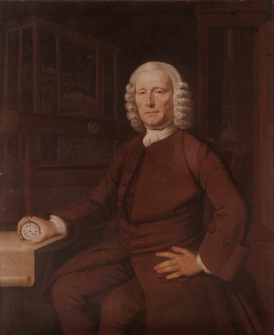 Portrait of John Harrison, the self-taught clockmaker who solved the longitude problem.